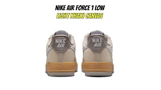 Nike Air Force 1 Low Light Khaki Canvas [upl. by Odraleba]