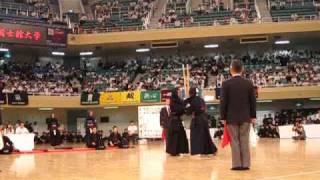 2010・H22【決勝】明治大学×國士舘大学【五将】竹下×中山【第56回関東学生剣道選手権大会】 [upl. by Atse]