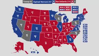 2024 Election Prediction  Raphael Warnock vs Ron DeSantis [upl. by Gnilhsa441]