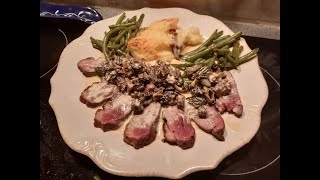 À Table 😎🙏👨‍🍳🦆Magret de canard aux Morilles à la crème haricots verts et gratin dauphinois [upl. by Notlad696]