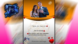 Créer une Carte de Mariage Éblouissante sur Photoshop  Tutoriel Facile quot [upl. by Alvira]