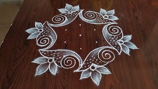 2 Beautiful Daily kolams only 5 dots simple daily kolams [upl. by Delfine]