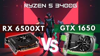 AMD RX 6500 XT vs Nvidia GTX 1650 in Valorant  Ryzen 5 3400G  1080p  PCIe 30 [upl. by Llerad213]