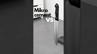 Mikrocement vs nóż  Microcement vs knife  Test wytrzymałości Mikrocementu econcreto  Mikrobeton [upl. by Anilas275]