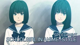 【Speedpaint】Japanese Schoolgirl in animestyle [upl. by Nissa]