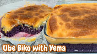 P150 PUHUNAN Ube Biko with Yema Toppings  How To Make Bibingkoy Ube  Craevings [upl. by Kolosick]