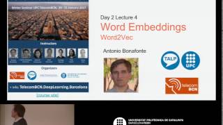 D2L4 Word Embeddings  Word2Vec by Antonio Bonafonte [upl. by Tan]