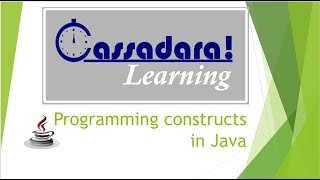 8 Programming Constructs in Java [upl. by Diannne151]