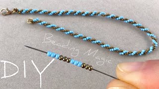 Double Spiral Beaded Rope Tutorial How to Make a Beaded Chain [upl. by Deron]