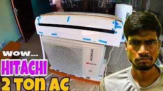 Hitachi 3 star 2 ton AC installation in Gudri Chowk Supaul  EHSAN [upl. by Htez]