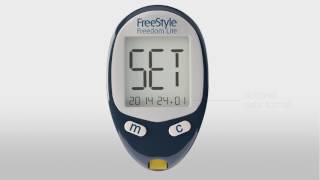 FreeStyle Freedom Lite System Set Up Your Meter and Perform a Blood Glucose Test [upl. by Htebizile]