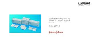 Softsorb Non Woven 4 Ply Swabs 1 X 25pkts 10cm x 10cm 28118 [upl. by Gitel187]