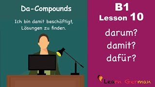 B1 Lesson 10  DaKomposita  DaCompounds  Learn German Intermediate [upl. by Litt]