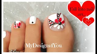 Floral Toenail Art Tutorial  Summer Pedicure ♥ [upl. by Ahtoelc]