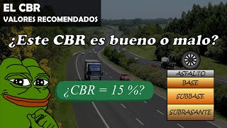 El valor relativo de soporte CBR valores recomendados [upl. by Boony149]