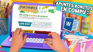 Haz APUNTES BONITOS en tu COMPU 🤩 ¡FÁCIL ✄ Craftingeek [upl. by Peedus]