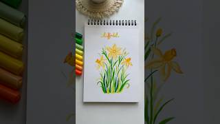 Painting daffodil flowers with brush pens  Art beats [upl. by Thetos863]