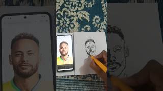 Handsfree Stencil drawing without app  Neymar Part 1 stencilart shorts football [upl. by Bertrand]