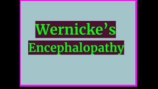 Wernickes Encephalopathy [upl. by Etteyniv]