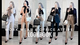 8 MODEST WORKWEAR  OFFICE OUTFIT IDEAS  Hijab Tutorial [upl. by Krik]