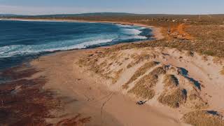 Jakes Point Kalbarri Western Australia Aerial footage [upl. by Ahsiekahs]