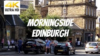 STREET SCENE  EXPLORING MORNINGSIDE EDINBURGH SCOTLAND UK  4K SIMPLE WALKS [upl. by Liggett]