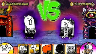 battle cats Vulcanizer Manic VS Absolute Defensecrazed [upl. by Sorazal266]