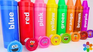 BEST Color SURPRISES With Sesame Street Playdoh Fun Education Video For Toddlers [upl. by Zetnod]