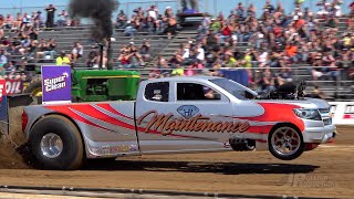 Super Modified 2wd Trucks pulling at the 2021 Hillsboro Charity Pull on Saturday Afternoon [upl. by Arbba]