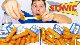 SONIC MOZZARELLA STICKS • Mukbang amp Recipe [upl. by Winterbottom]