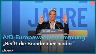 AfDEuropawahlversammlung Eröffnungsrede der Parteivorsitzenden Alice Weidel am 290723 [upl. by Nolram984]