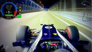 F1 Singapore 2012 Pastor Maldonado Qualifying Lap Onboard HD [upl. by Yazbak]