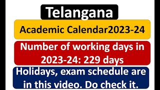 academic calendar 202324 ts academic calendar 2023 24 telangana academic calendar 2023 24 [upl. by Ajax]