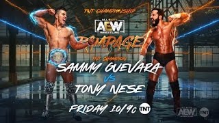 Sammy Guevara Vs Tony Nese Full Match AEW Rampage December 3 2021 [upl. by Milak]