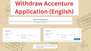 How to Withdraw Accenture Active Application English  Fix Application Already Exists Error [upl. by Ormsby979]