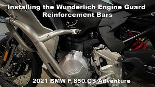 Installing Wunderlich Engine Bar Reinforcments 2021 BMW F 850 GS Adventure [upl. by Eneri]