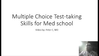 Multiple Choice Test Taking Skills for Philippine Medical Schools Available in HD [upl. by Ahcsas]