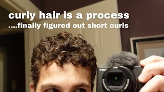 men’s life changing SHORT curly hair styling routine figured out how to define the curls too [upl. by Jurkoic]