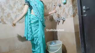 Silk Saree Draping Perfect 💦 wet vlog 8 [upl. by Eimar]