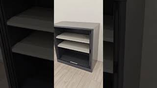 Bisley mid height tambour cupboard 2 shelves grey  Buy online from City Used Office Furniture UK [upl. by Nigem]