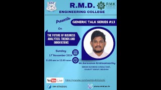 Generic Talk Series 13 – The Future of Business Analytics Trends and Innovations [upl. by Worra674]