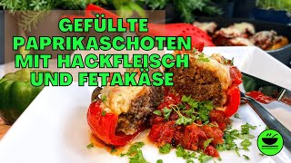 Gefüllte Paprikaschoten 🌶 mit Hackfleisch und Fetakäse von KochMalSchnell [upl. by Sherburn]