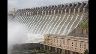 Nagarjuna Sagar Dam All Gates Opened  Rare view of Nagarjunasagar Dam on Krishna River  Hybiz TV [upl. by Misak538]