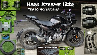 Hero Xtreme 125r modified accessories carbon lever guard front slider tail tidy oil container [upl. by Lumbard212]