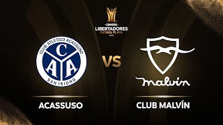 TRANSMISIÓN EN VIVO ACASSUSO VS CLUB MALVÍN  CONMEBOL LIBERTADORES FÚTBOL PLAYA 2022 [upl. by Gladi]