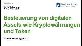 Besteuerung von digitalen Assets wie Kryptowährungen und Token [upl. by Teddie]