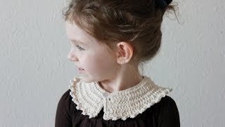 Crochet Peter Pan Collar Tutorial  Left Handed Version [upl. by Decca]