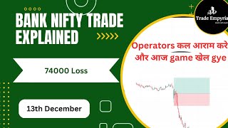 13th December  Live Bank Nifty Option Trading  Operators played [upl. by Eimmij]