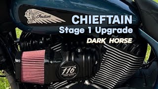 Indian Chieftain Dark Horse  Stage 2 Air Intake and Indian Oval Exhaust Sound Clip [upl. by Gierk]