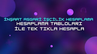 İnşaat Asgari İşçilik Hesaplama amp Excel Tablosu ve Formül ile Kolayca Hesapla [upl. by Erving812]